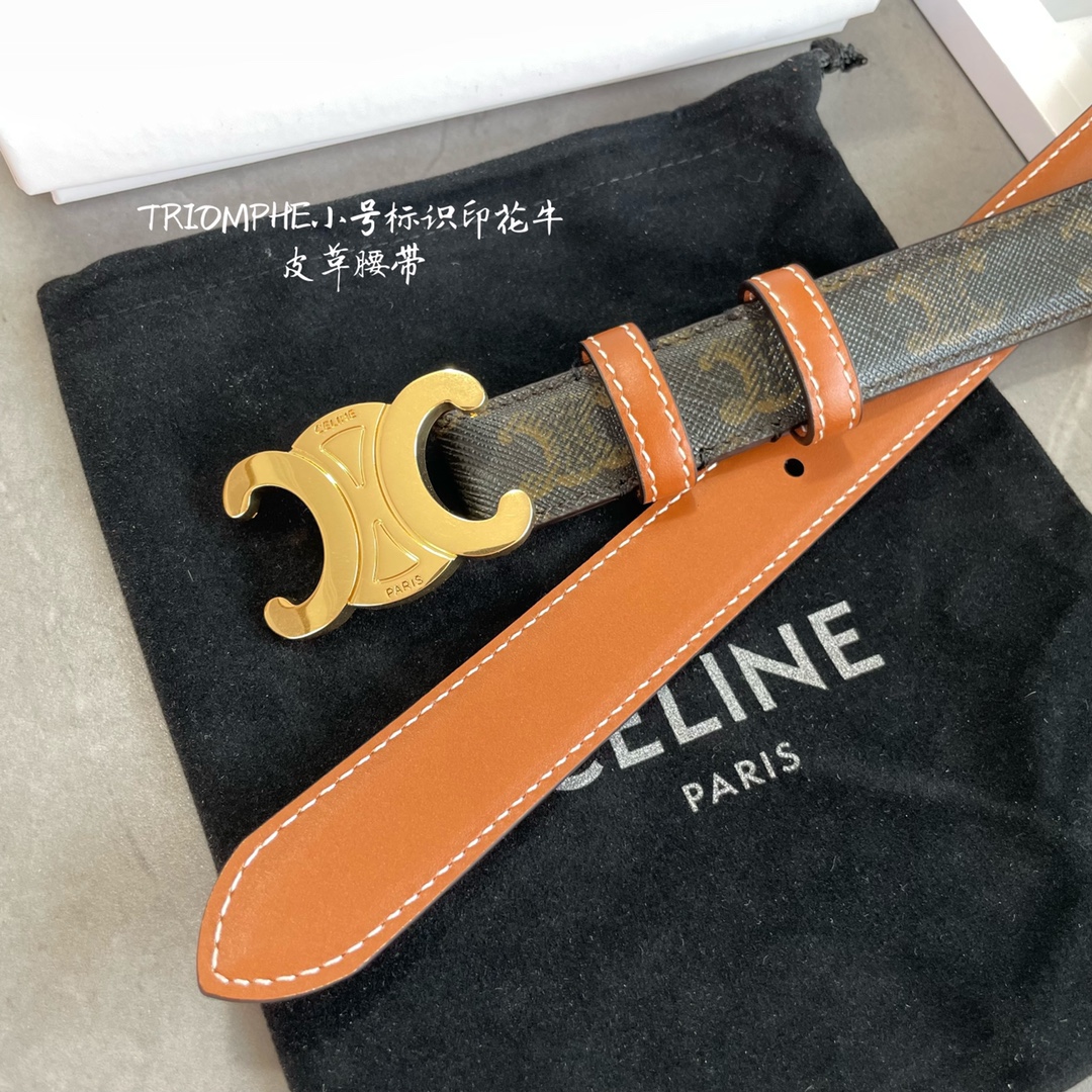 🉐️ TRIOMPHE CANVAS标志印花和牛皮革
TRIOMPHE  配领扣带扣 2.5cm 宽 对