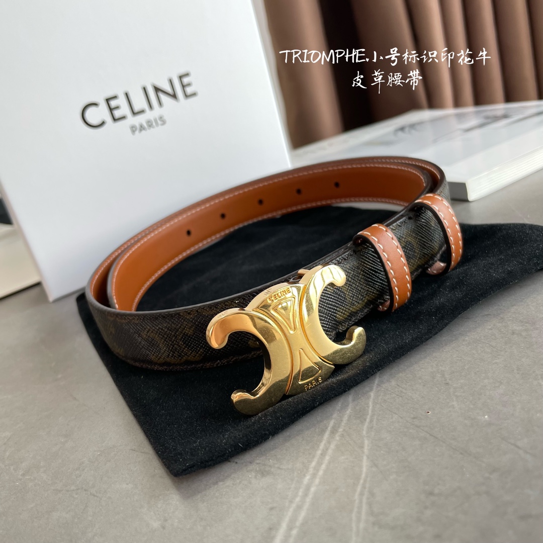 🉐️ TRIOMPHE CANVAS标志印花和牛皮革
TRIOMPHE  配领扣带扣 2.5cm 宽 对