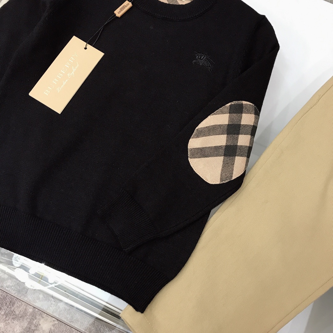 “BURBERR* Classic Logo Suits: High-Quality Knitted Fabric for Winter Comfort” - 图片 6