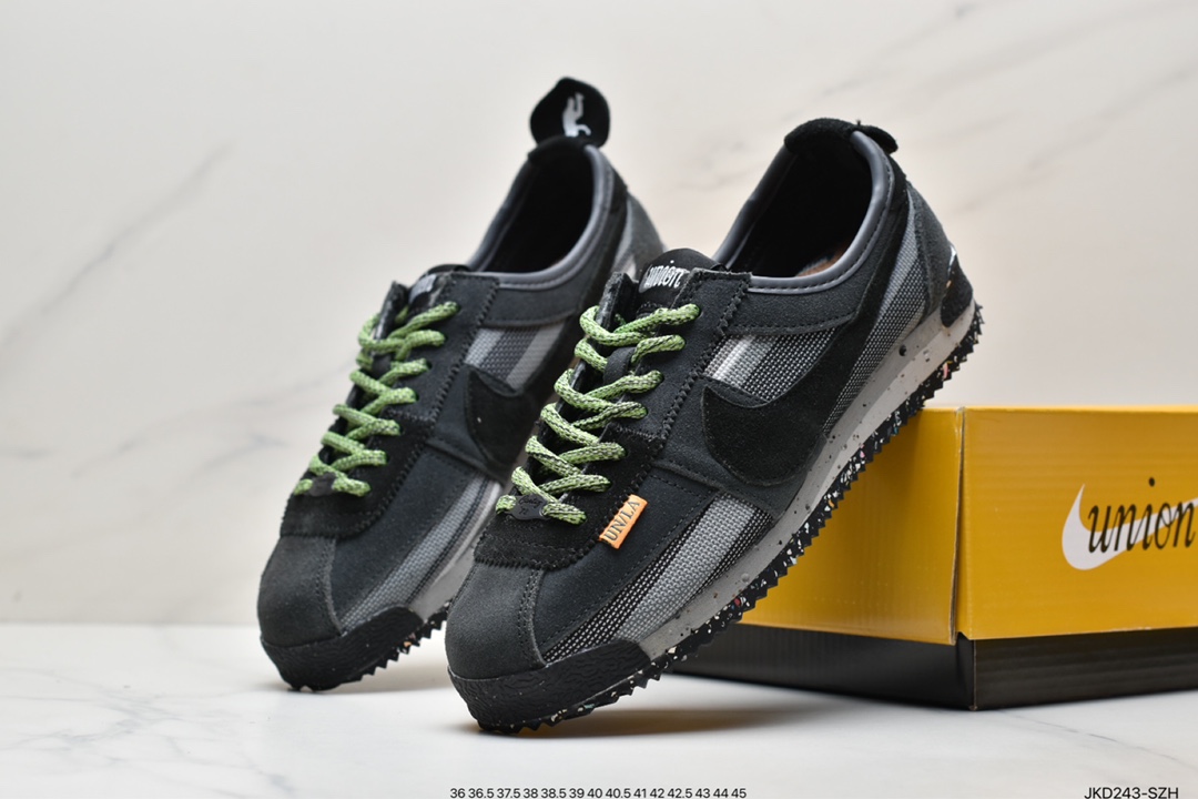 160 联乘洛杉矶知名店铺Union LA x Nike Cortez Low"Black"阿甘改良初代低帮慢跑鞋 DR1413-007