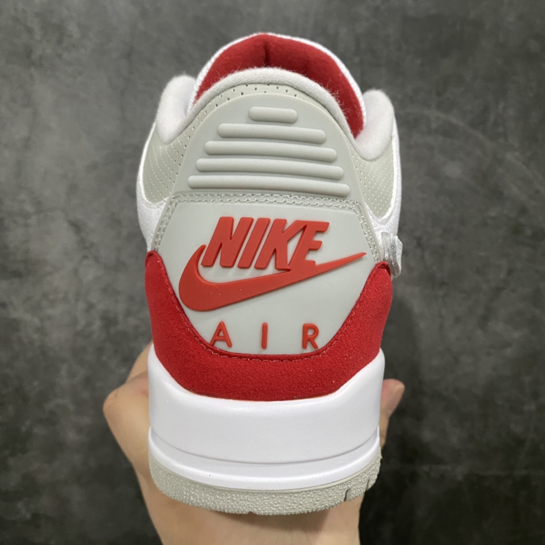 图片[4]-纯原版Air Jordan AJ3白红手稿魔术贴换勾 CJ0939-100 全头层浅荔枝纹软皮料 质感非常好 正确鞋型 区别市面臃肿版本 附赠四副魔术贴换勾 此版是目前市场仅存的纯原版 尺码：40-47.5-选品中心