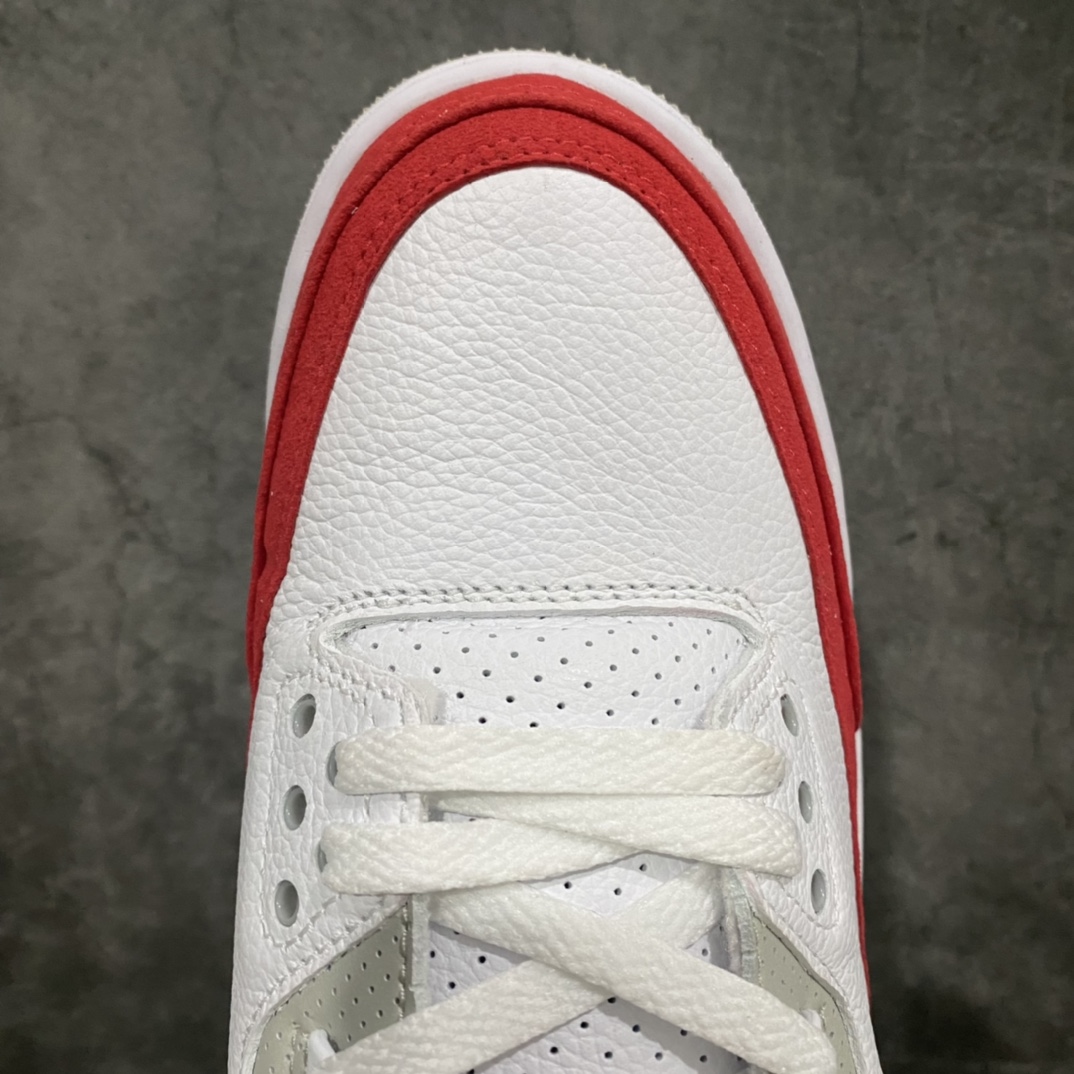 图片[5]-纯原版Air Jordan AJ3白红手稿魔术贴换勾 CJ0939-100 全头层浅荔枝纹软皮料 质感非常好 正确鞋型 区别市面臃肿版本 附赠四副魔术贴换勾 此版是目前市场仅存的纯原版 尺码：40-47.5-选品中心