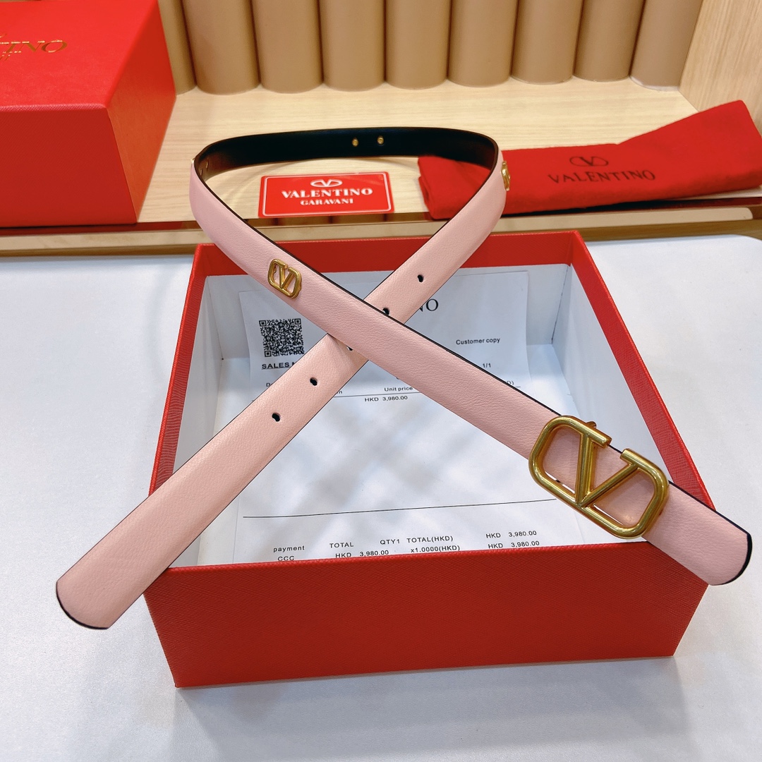 华伦天奴2.0cm宽度专柜新款双面原