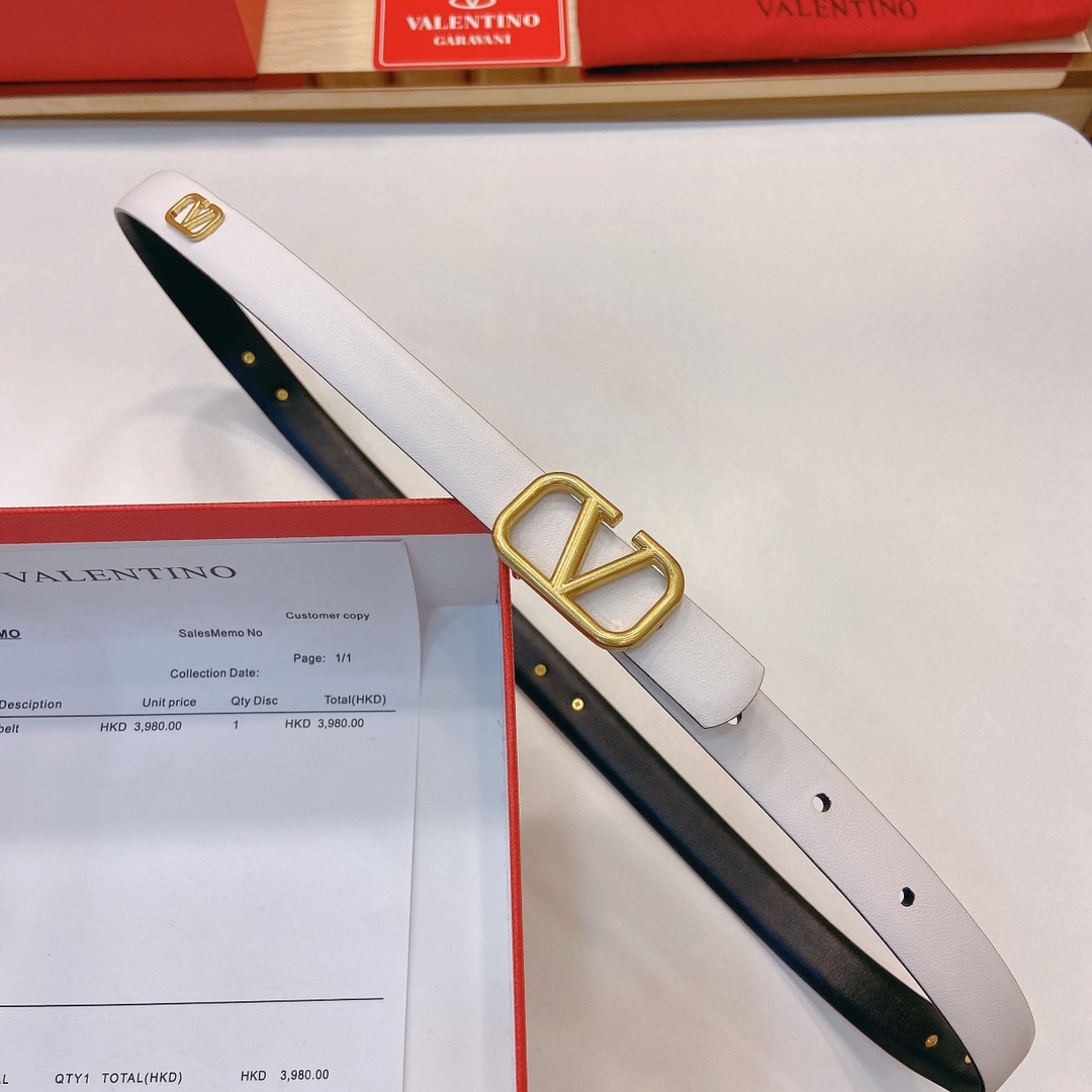 华伦天奴2.0cm宽度专柜新款双面原