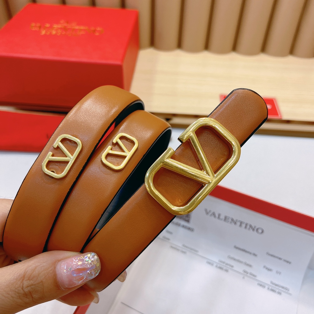 华伦天奴2.0cm宽度专柜新款双面原