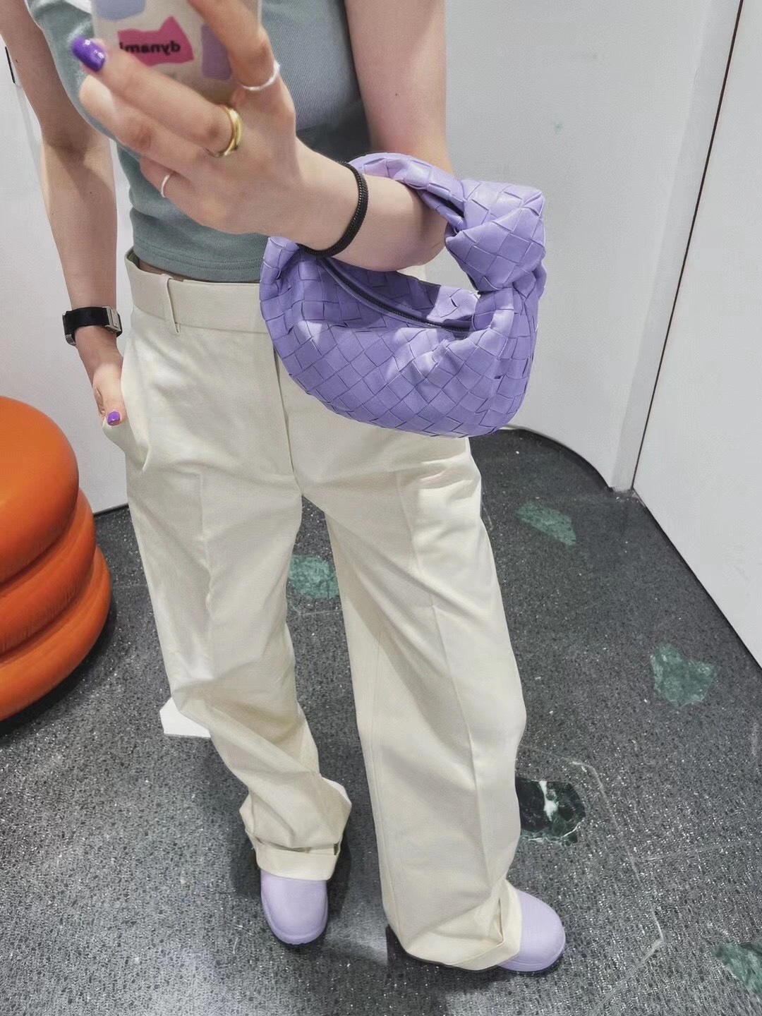 Bottega Veneta MINI JODIE 28CM BAG 651876紫藤色