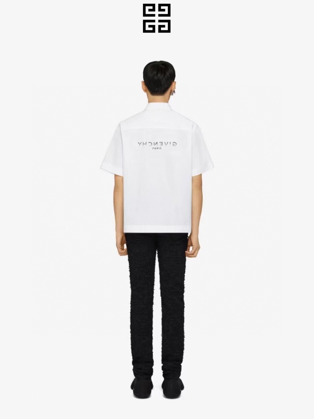 GivenchyGivenchy 22ss reverse printed short-sleeved shirt upper body effect