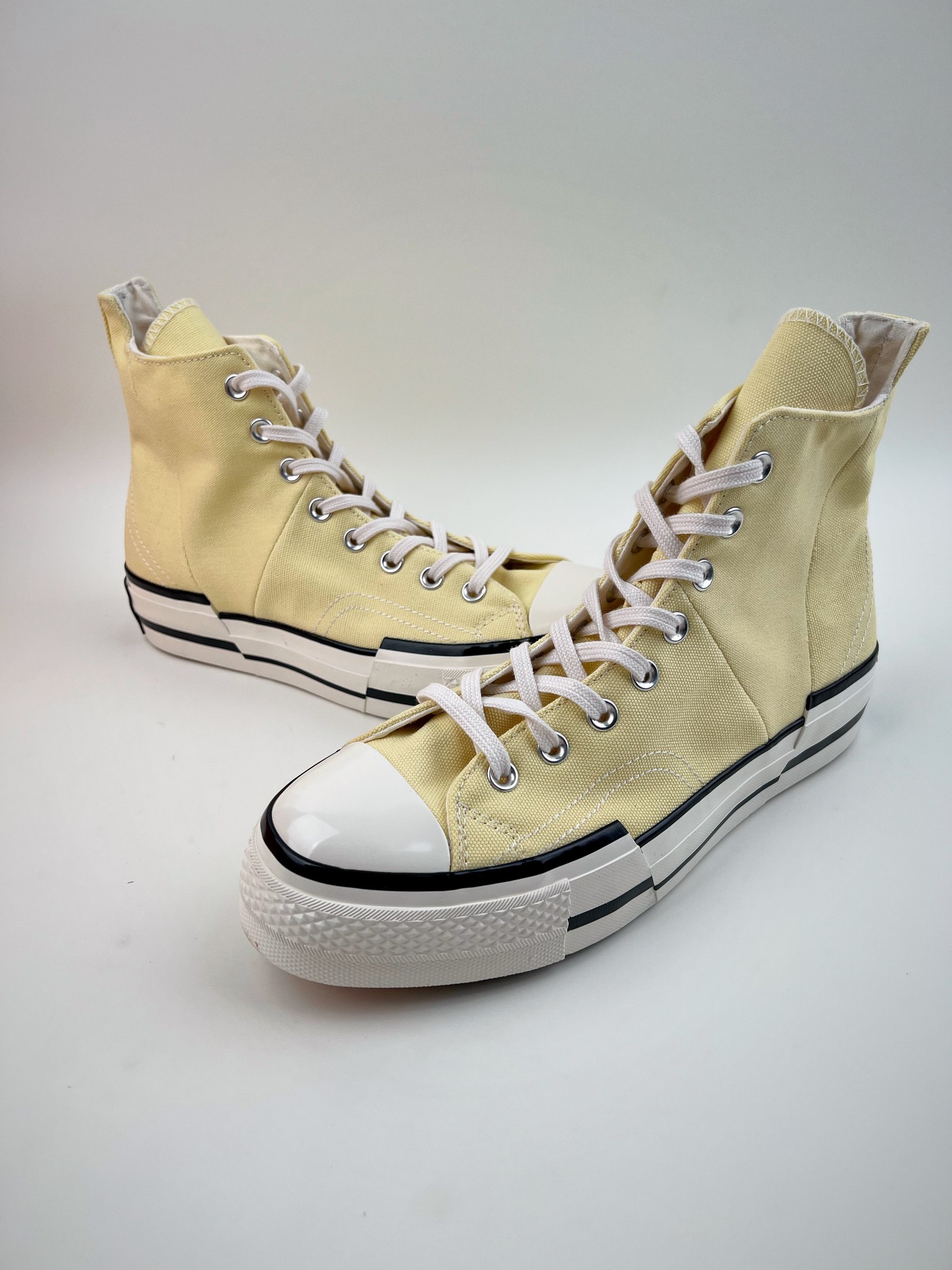 180 匡威Converse Chuck Taylor All Star 1970s High Plus"Light Yellow/White"帆布浅黄白不对称解构A00740C