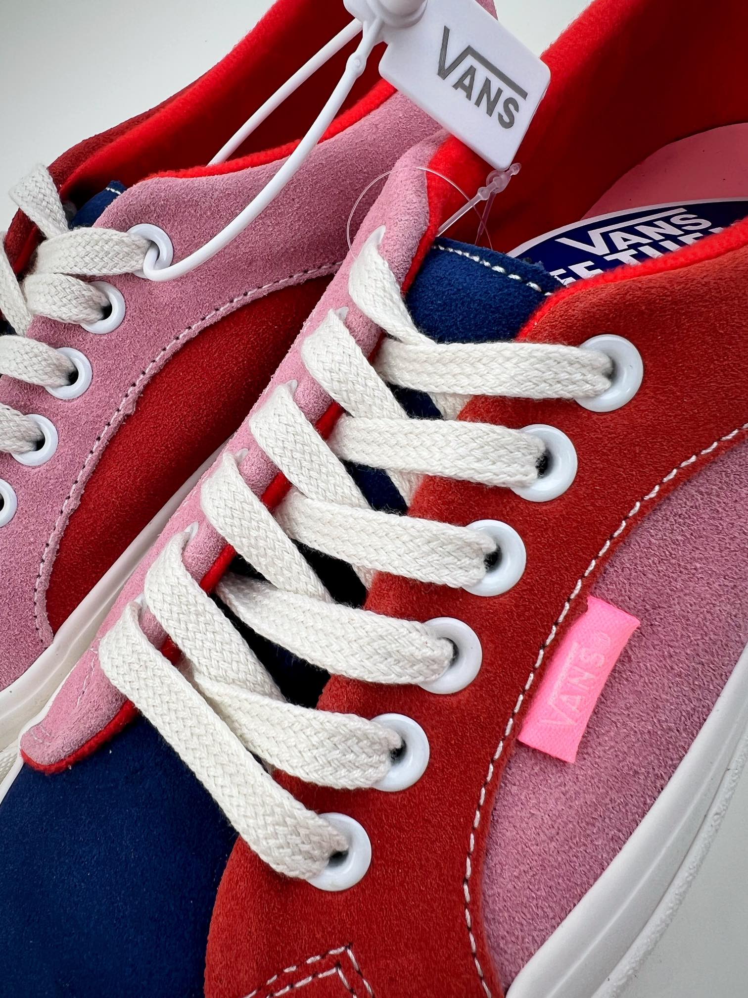 VANS Lampin 86 DX Vans men's and women's pink and blue stitching casual sports anti-fur skateboard shoes VN0A7Q4R9NR