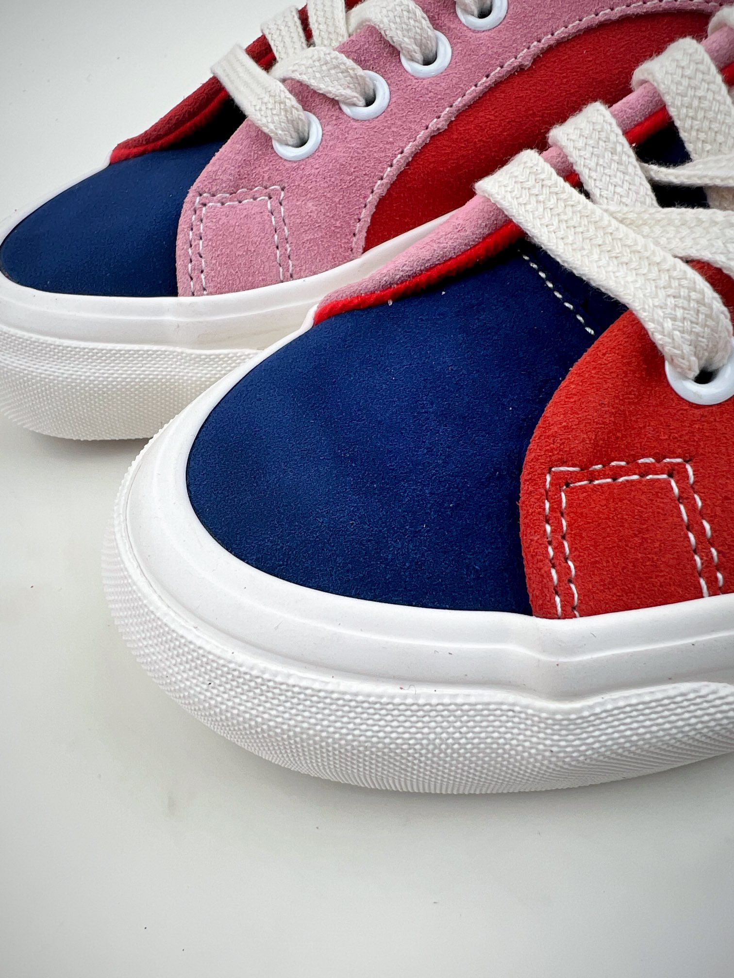 VANS Lampin 86 DX Vans men's and women's pink and blue stitching casual sports anti-fur skateboard shoes VN0A7Q4R9NR