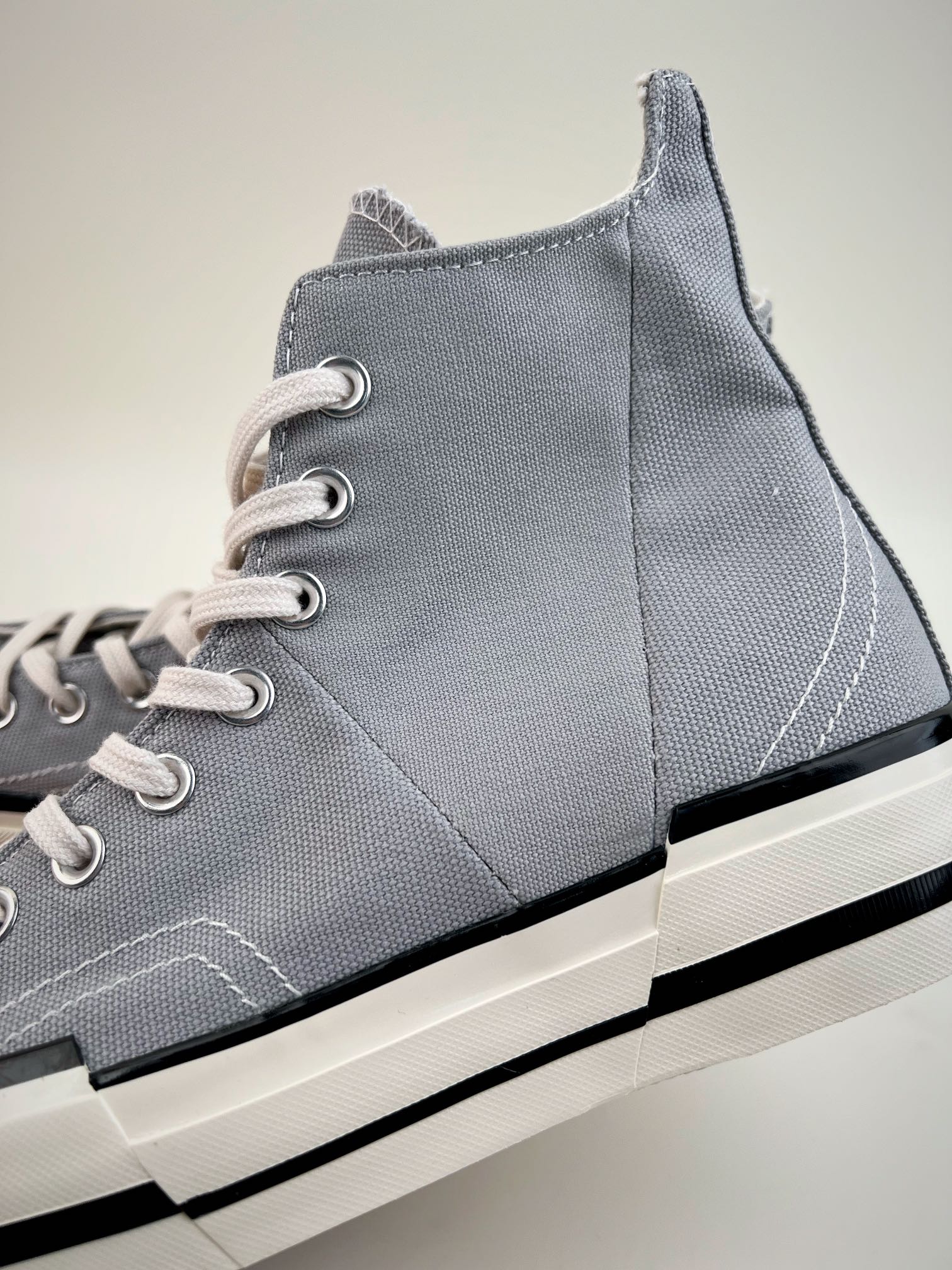 Converse Converse Chuck Taylor All Star 1970s High Plus ”Grey/White” canvas gray and white asymmetrical deconstruction A00741C