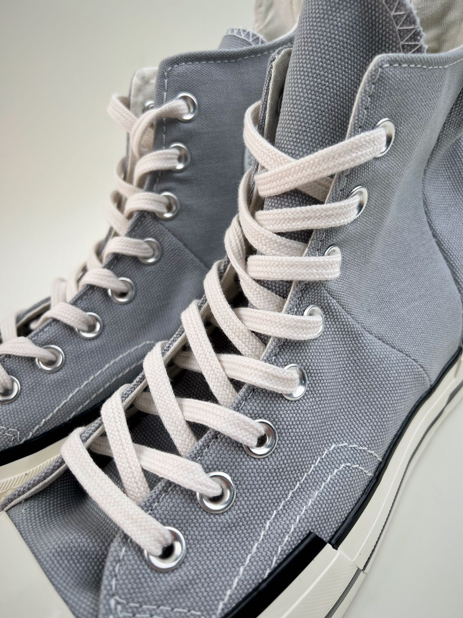 Converse Converse Chuck Taylor All Star 1970s High Plus ”Grey/White” canvas gray and white asymmetrical deconstruction A00741C