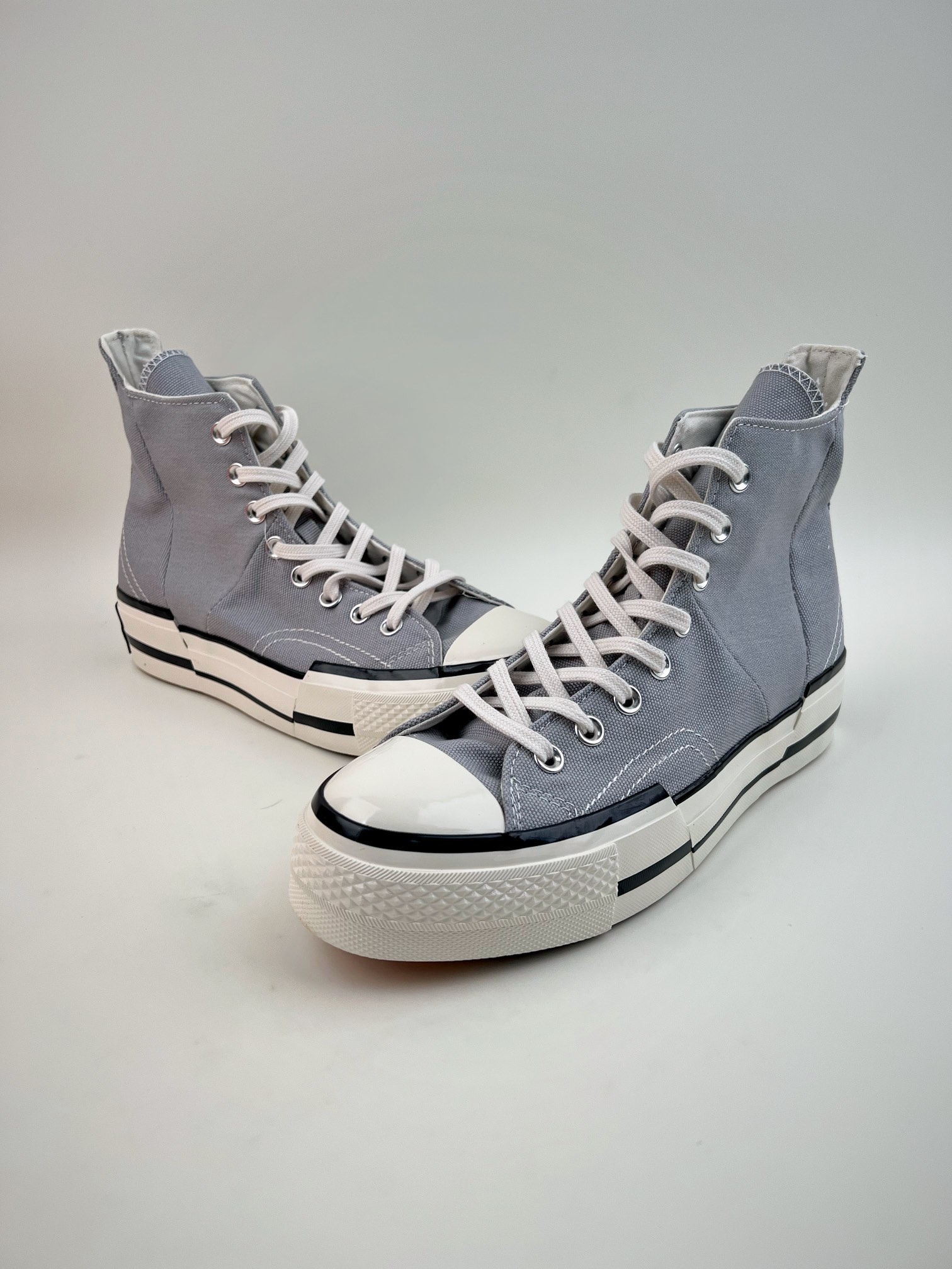 Converse Converse Chuck Taylor All Star 1970s High Plus ”Grey/White” canvas gray and white asymmetrical deconstruction A00741C