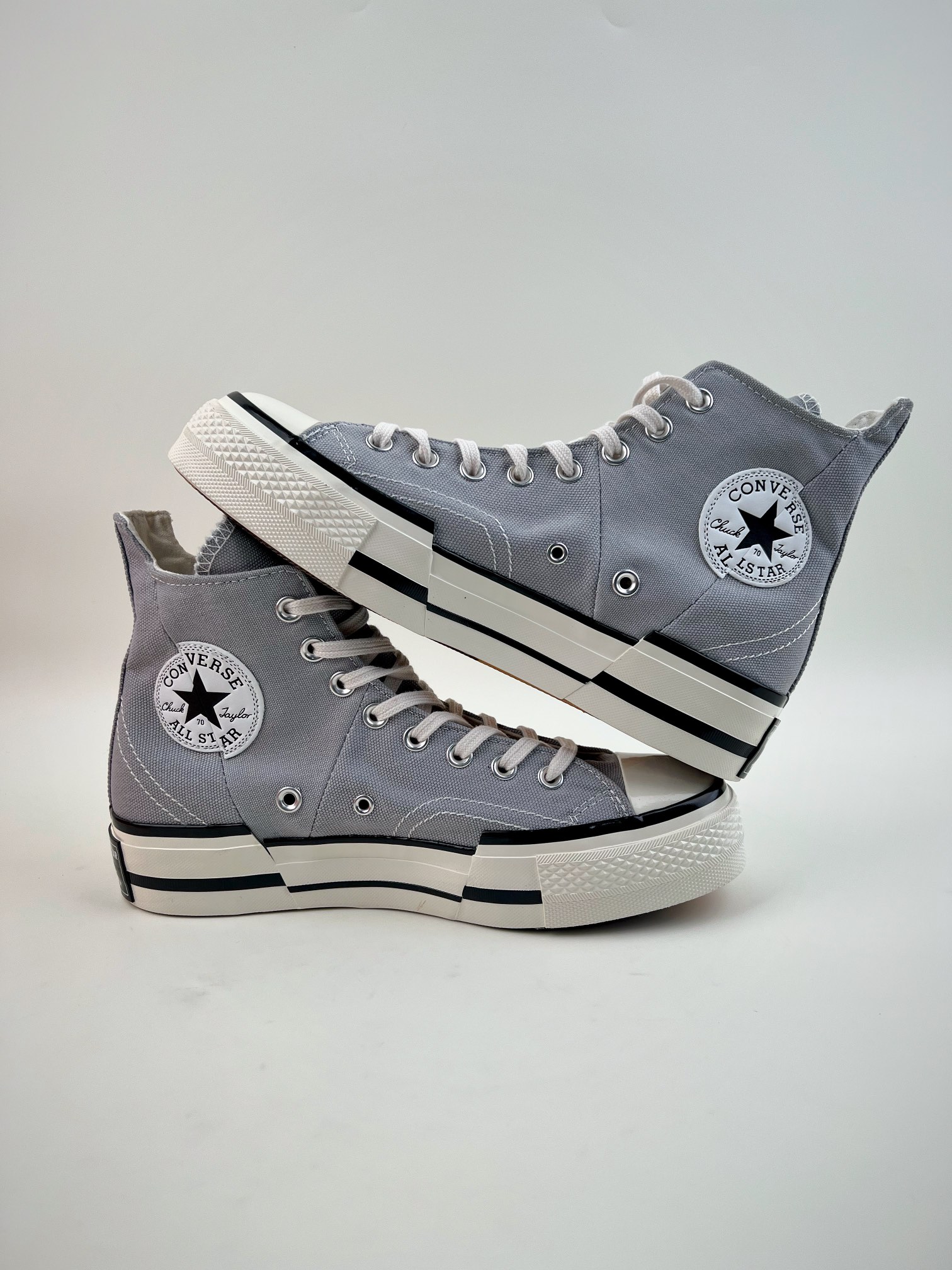 Converse Converse Chuck Taylor All Star 1970s High Plus ”Grey/White” canvas gray and white asymmetrical deconstruction A00741C