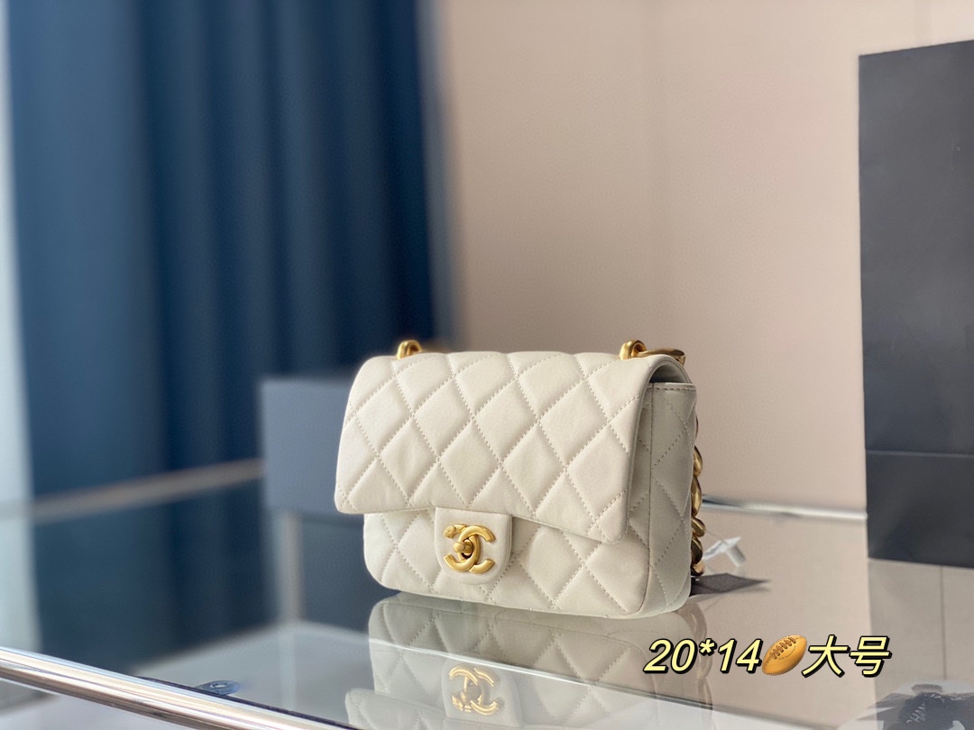 K5 大号Chanel 中古 粗链条cf 方胖子 搭配很适这季节 香奈儿 复古氛围感瞬间拉满 尺寸：20*16cm