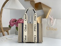 Buy the Best High Quality Replica
 Chloe Handbags Tote Bags Apricot Color Black Blue White Canvas Cotton Linen Woody Casual