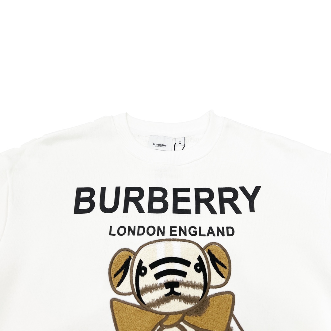 Burberry/巴宝莉 经典刺绣小熊LOGO圆领卫衣