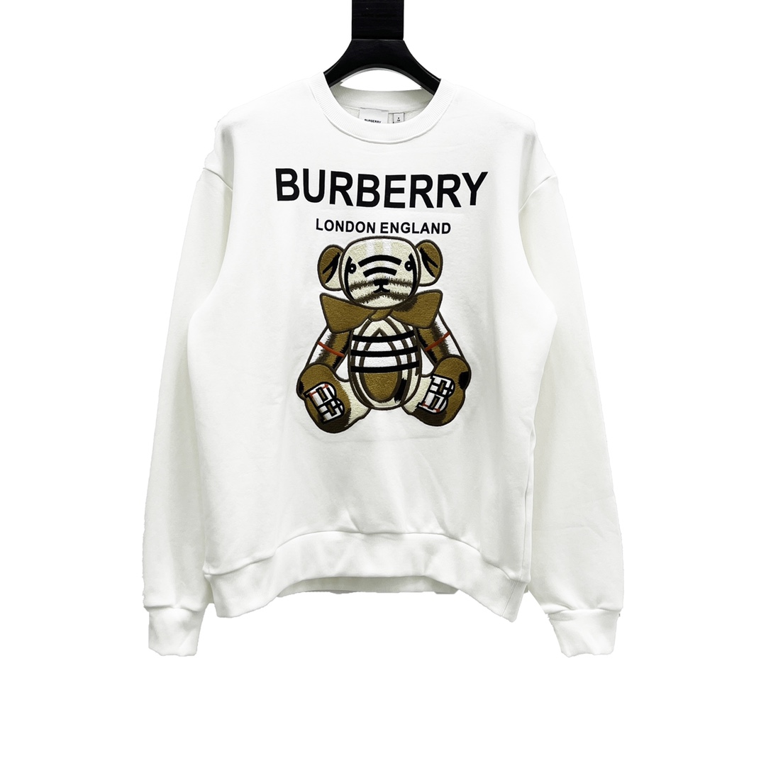 Burberry/巴宝莉 经典刺绣小熊LOGO圆领卫衣