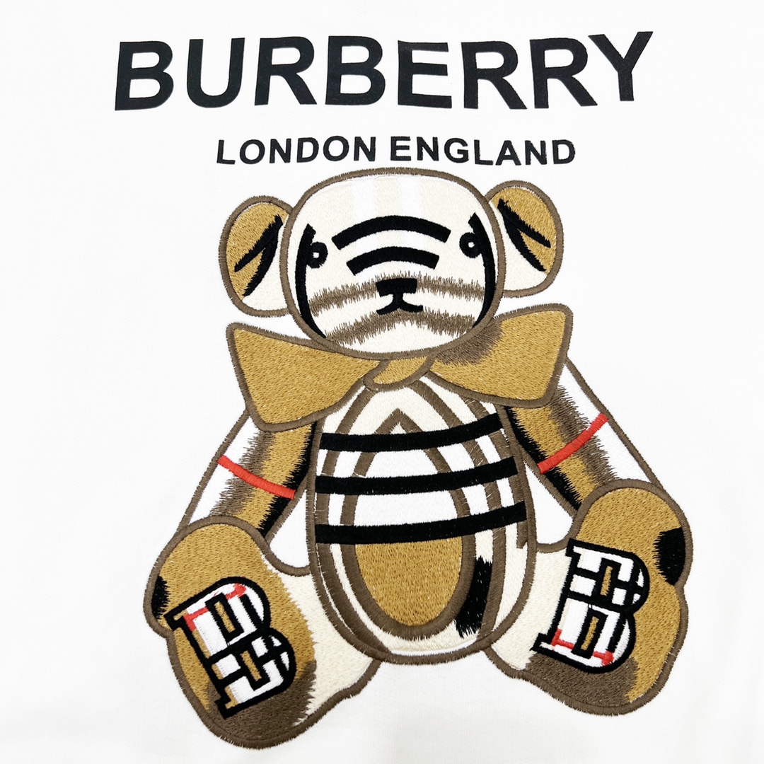 Burberry/巴宝莉 经典刺绣小熊LOGO圆领卫衣