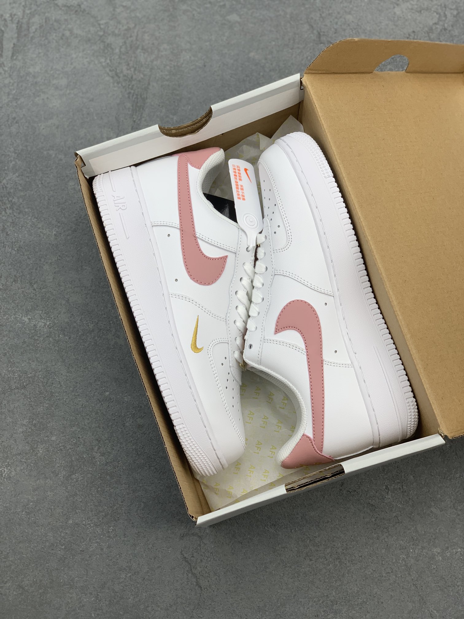 Nike Air Force 1 Low White Pink Gold Casual Sneakers CZ0270-103 10 i1661622588 8727 8