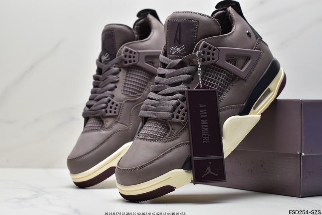 420 A Ma Maniére x Air Jordan AJ4 Retro SP”Violet Ore” 酒红暗紫矿石黄 DV6773-220