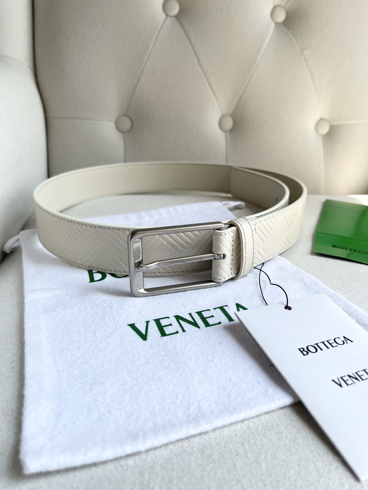 Original Bv new men's Italian calfskin belt embossed intreccio large weave texture high-end elegant personali…