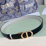 Dior Belts Gold Calfskin Cowhide