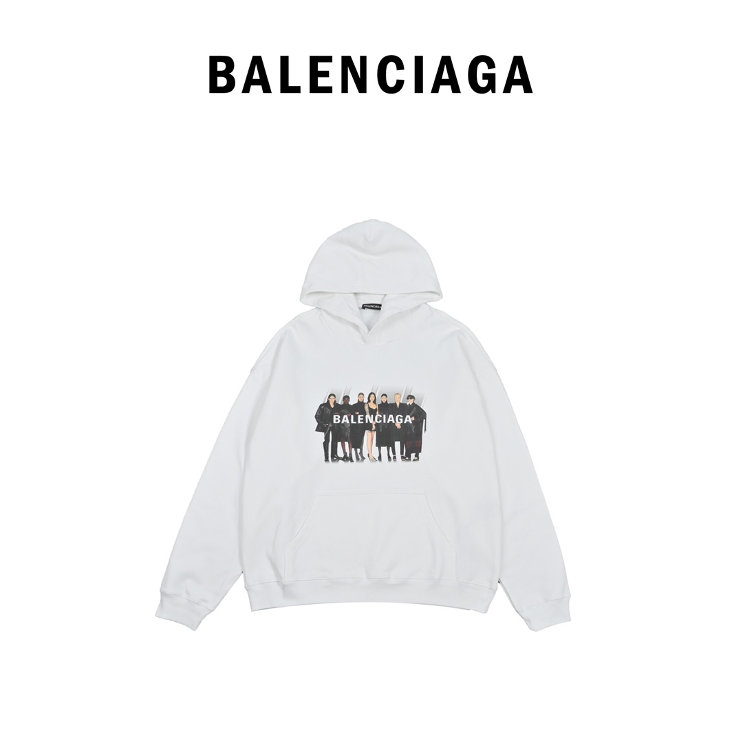 Balenciaga/巴黎世家 20ss 全明星人像印花连帽卫衣