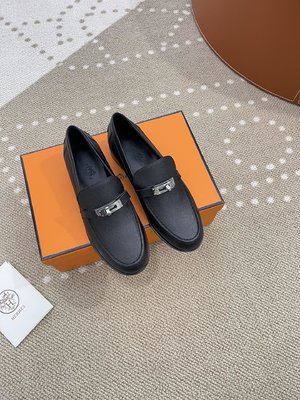 Hermes Kelly Shoes Loafers Calfskin Chamois Cowhide Genuine Leather Sheepskin