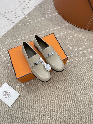 Hermes Kelly Shoes Loafers Exclusive Cheap Calfskin Chamois Cowhide Genuine Leather Sheepskin
