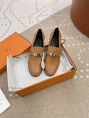 Buy First Copy Replica Hermes Kelly Shoes Loafers Calfskin Chamois Cowhide Genuine Leather Sheepskin