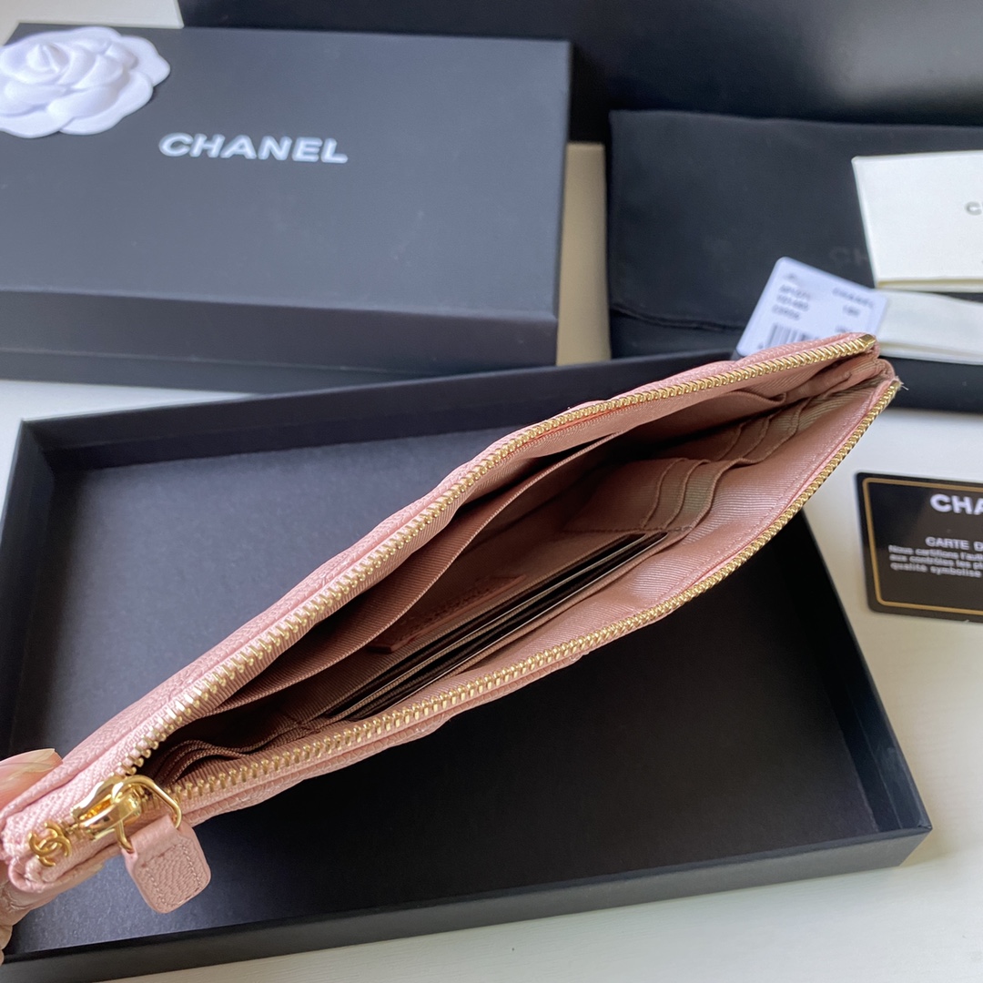 Chanel 新款球纹菱格零钱包/手拿随身包。尺寸：20x12.2x1cm