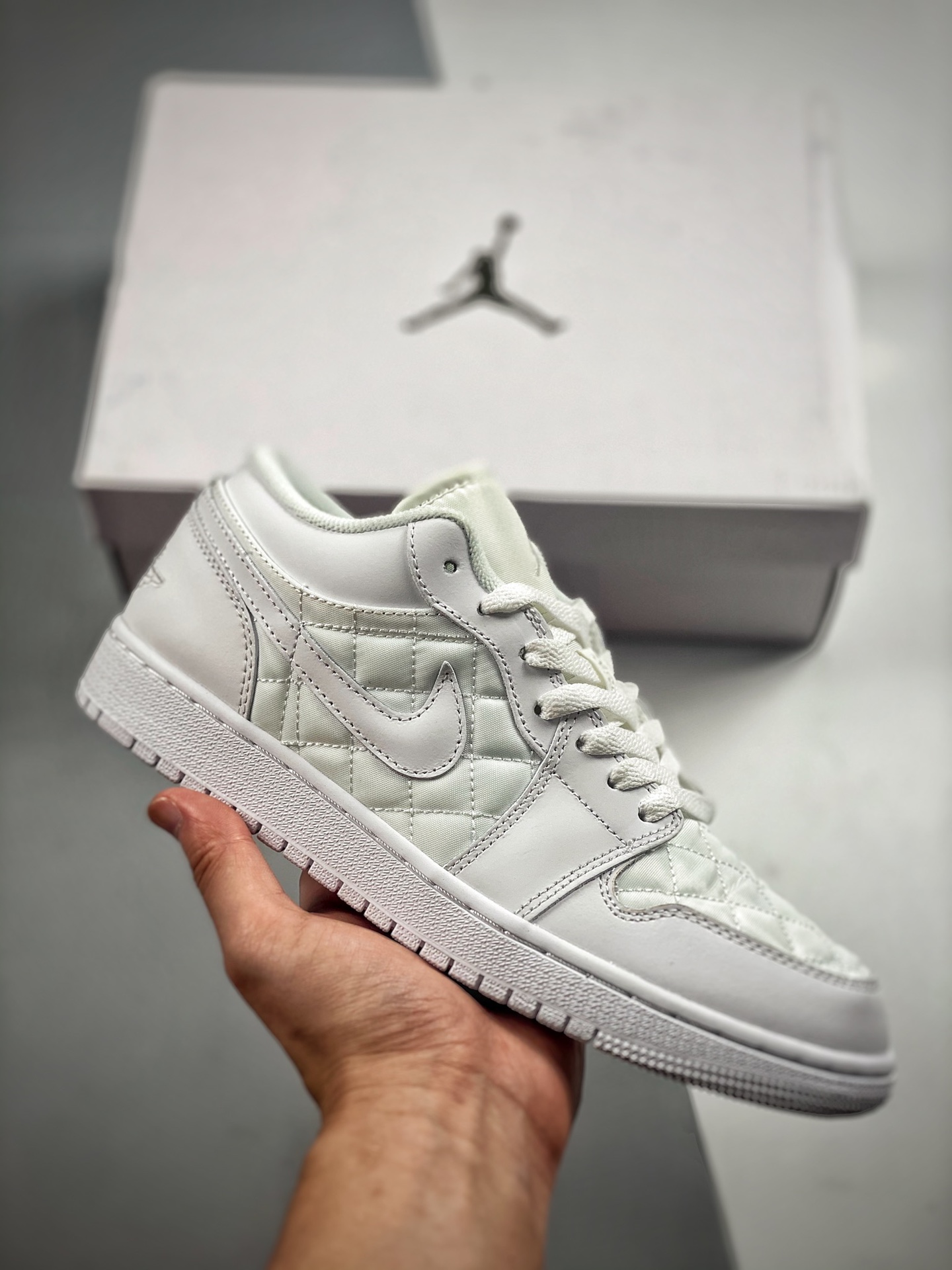 -4 Air Jordan 1 Low blanco puro pequeño Chanel único en el mercado cuero de primera capa exclusivo desarrollo con zapat…