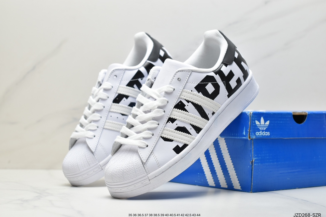 Adidas clover Originals Superstar ”Sail/Green/Lace” shell head series low-cut classic all-match casual sports sneakers 2020 improved all-around insole #correct 2020 version sole mold and scallop head cover Item number: FY9022 Size: 36 36.5 37 38 38.5 39 40 40.5 41 42 42.5 43 44 ID: JZD268-SZR