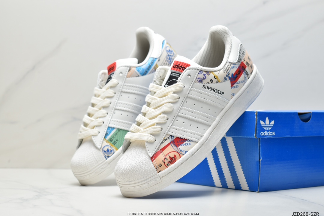 Adidas clover Originals Superstar ”Sail/Green/Lace” shell head series low-cut classic all-match casual sports sneakers 2020 improved all-around insole #correct 2020 version sole mold and scallop head cover Item number: FY9022 Size: 36 36.5 37 38 38.5 39 40 40.5 41 42 42.5 43 44 ID: JZD268-SZR