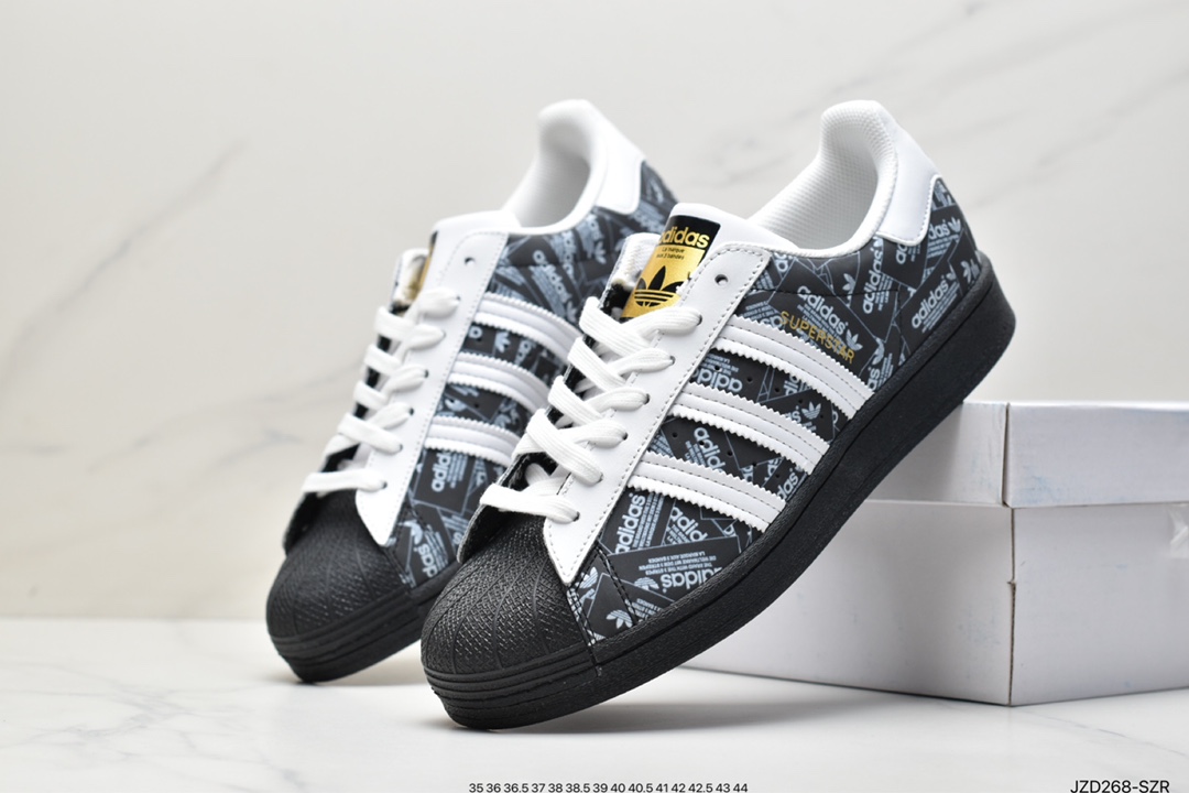 Adidas clover Originals Superstar ”Sail/Green/Lace” shell head series low-cut classic all-match casual sports sneakers 2020 improved all-around insole #correct 2020 version sole mold and scallop head cover Item number: FY9022 Size: 36 36.5 37 38 38.5 39 40 40.5 41 42 42.5 43 44 ID: JZD268-SZR