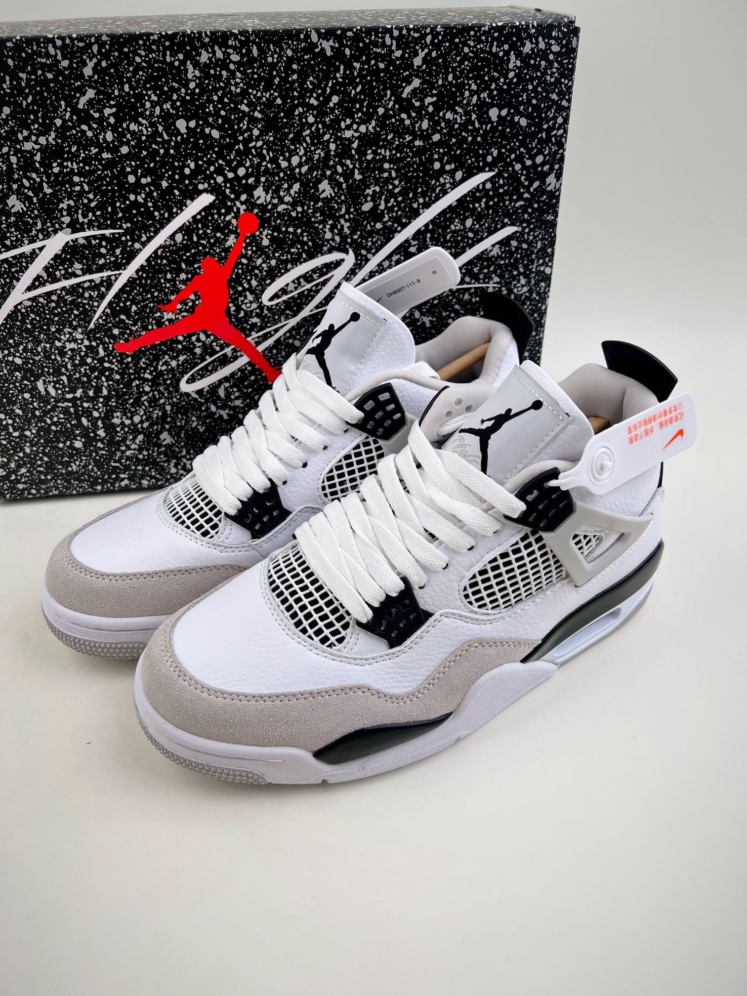 240 Air Jordan 4 Retro“Military Black” 灰白黑小白水泥配色 DH6927-111
