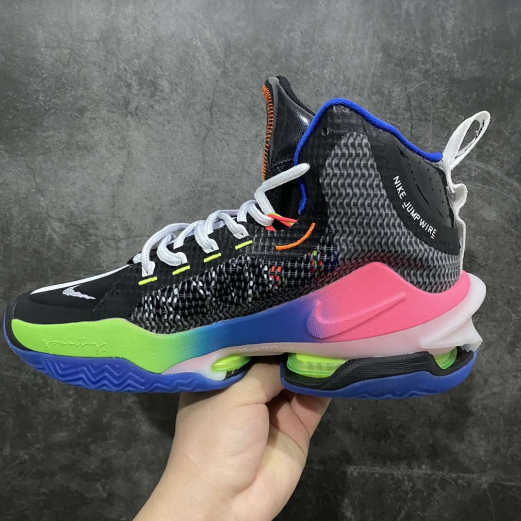 图片[2]-K版纯原 独家出货 Nike Air zoom G.T.Jump EP 实战篮球鞋 黑蓝粉 独家私模开发 定制梭织面料 十分透气 真纤维气垫加持 脚感无敌 百分之百还原原版味道 货号：DX4111-064 尺码：39-46-选品中心