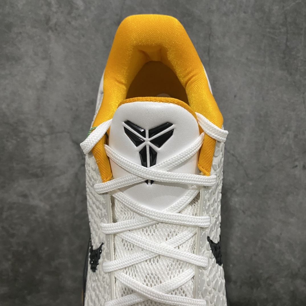图片[9]-NK ZOOM KOBE 6 Protro White Del Sol S2纯原生产线 科比六代黑白黄季后赛首发出货 #Zoom Turbo气垫➕后掌EVA缓震 实战配置直接拉满 #原楦纸板开发 鞋身流线型、后跟塑形，区分土肥圆 #原档数据3D打印 鞋面蛇鳞一颗一粒匹配原版 #全身鞋材卡料色独家定制 唯一正确喷漆SWOOSH #NK专利Flyknit飞线科技，给予鞋身足够抗扭矩力 #真实底模最大47.5 实战利器 专供海外市场 尺码：40 40.5 41 42 42.5 43 44 44.5 45 46 47.5 （脚宽、脚胖 建议买大半码）-选品中心
