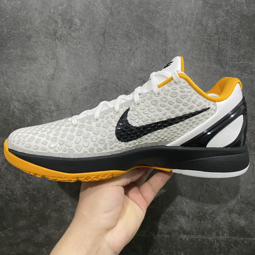 图片[2]-NK ZOOM KOBE 6 Protro White Del Sol S2纯原生产线 科比六代黑白黄季后赛首发出货 #Zoom Turbo气垫➕后掌EVA缓震 实战配置直接拉满 #原楦纸板开发 鞋身流线型、后跟塑形，区分土肥圆 #原档数据3D打印 鞋面蛇鳞一颗一粒匹配原版 #全身鞋材卡料色独家定制 唯一正确喷漆SWOOSH #NK专利Flyknit飞线科技，给予鞋身足够抗扭矩力 #真实底模最大47.5 实战利器 专供海外市场 尺码：40 40.5 41 42 42.5 43 44 44.5 45 46 47.5 （脚宽、脚胖 建议买大半码）-选品中心