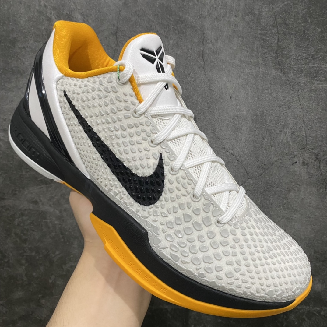 图片[3]-NK ZOOM KOBE 6 Protro White Del Sol S2纯原生产线 科比六代黑白黄季后赛首发出货 #Zoom Turbo气垫➕后掌EVA缓震 实战配置直接拉满 #原楦纸板开发 鞋身流线型、后跟塑形，区分土肥圆 #原档数据3D打印 鞋面蛇鳞一颗一粒匹配原版 #全身鞋材卡料色独家定制 唯一正确喷漆SWOOSH #NK专利Flyknit飞线科技，给予鞋身足够抗扭矩力 #真实底模最大47.5 实战利器 专供海外市场 尺码：40 40.5 41 42 42.5 43 44 44.5 45 46 47.5 （脚宽、脚胖 建议买大半码）-选品中心