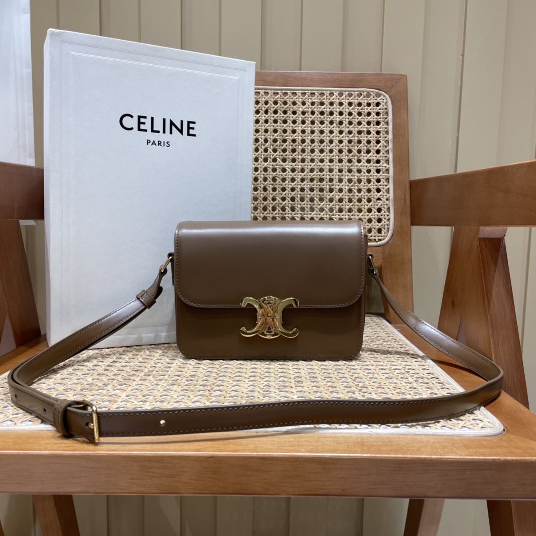 CELINE TEEN TRIOMPHE 18.5CM BAG 188423焦糖色