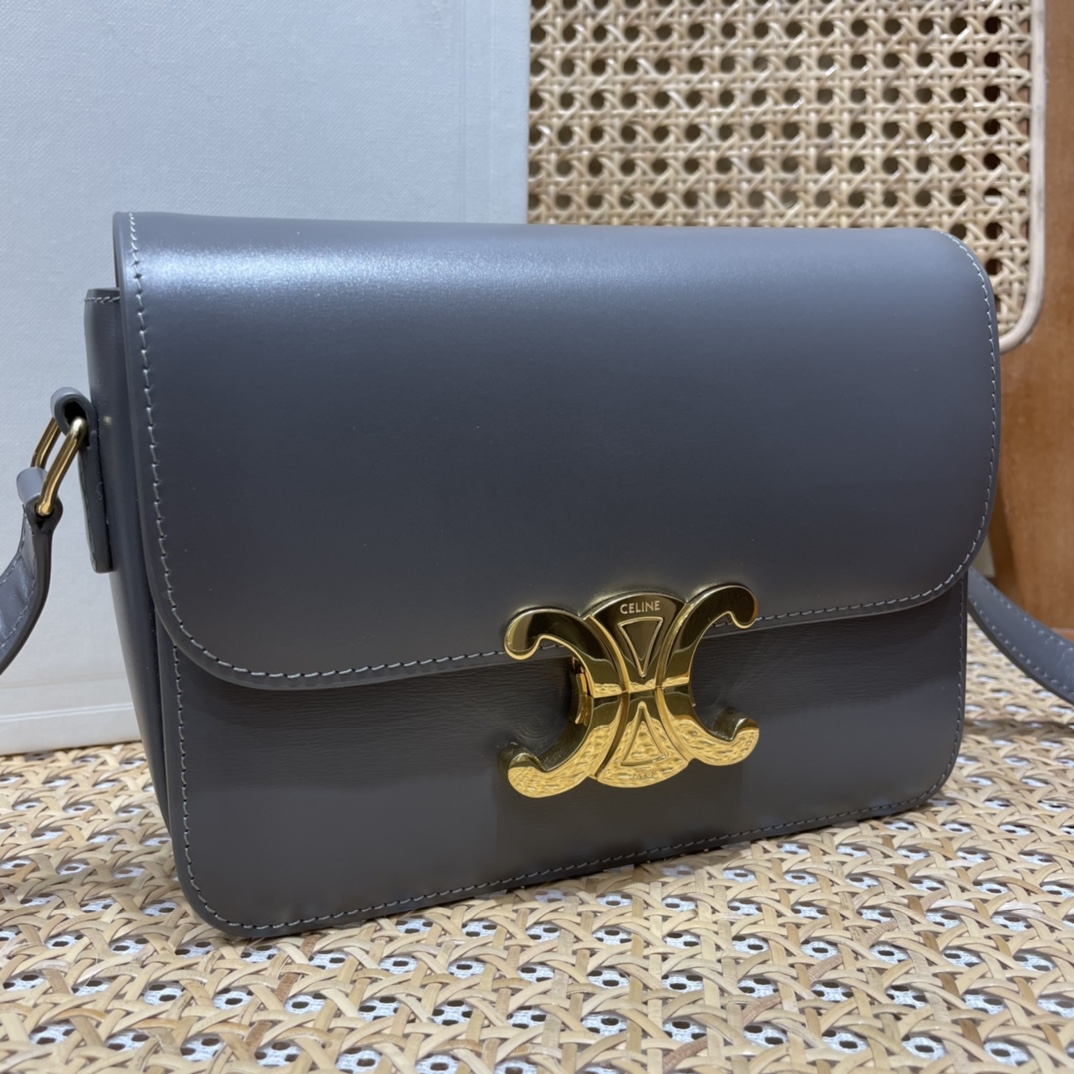 CELINE TEEN TRIOMPHE 18.5CM BAG 188423卵石灰色
