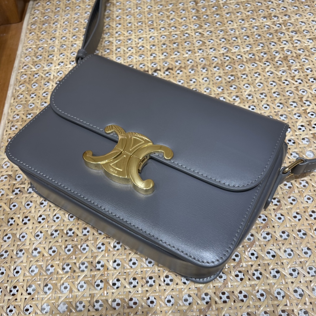 CELINE TEEN TRIOMPHE 18.5CM BAG 188423卵石灰色