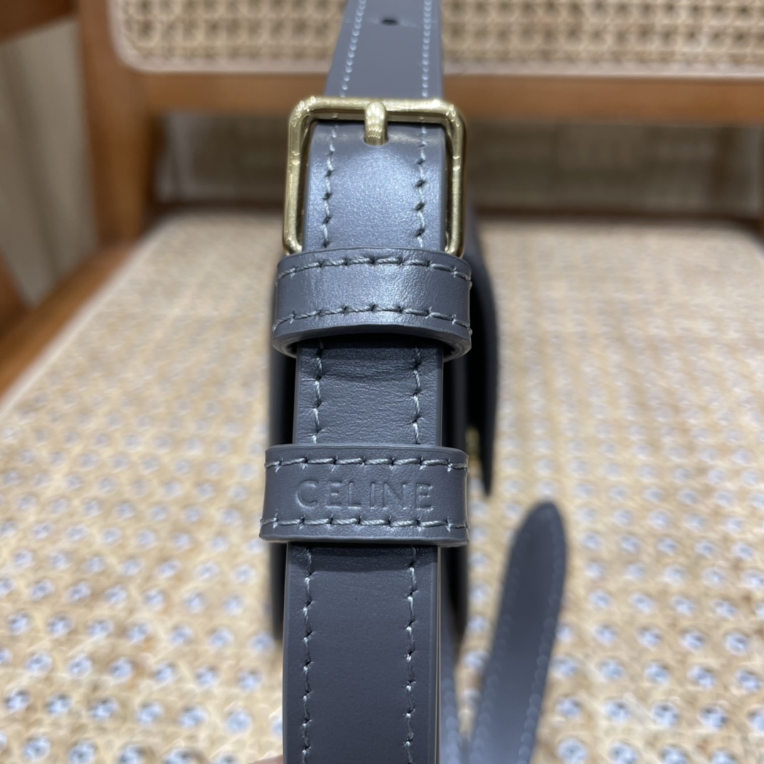 CELINE TEEN TRIOMPHE 18.5CM BAG 188423卵石灰色