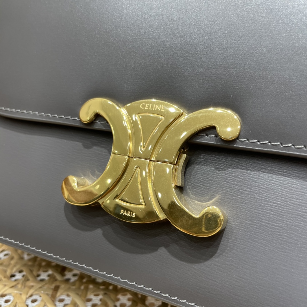 CELINE TEEN TRIOMPHE 18.5CM BAG 188423卵石灰色