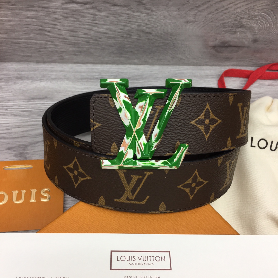 Louis Vuitton Belts Calfskin Canvas Cowhide