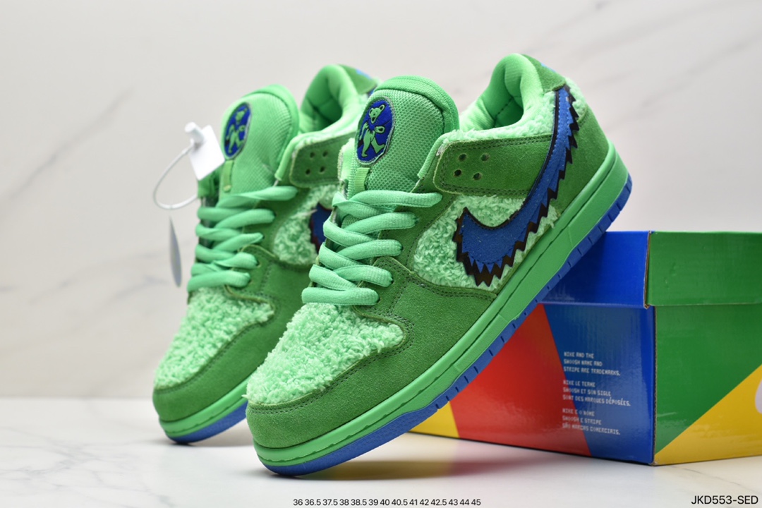 Grateful Dead x Nike SB Dunk Low QS ”Yellow Bear” dunk series low help ”bright yellow and blue dancing bear” CJ5378-700