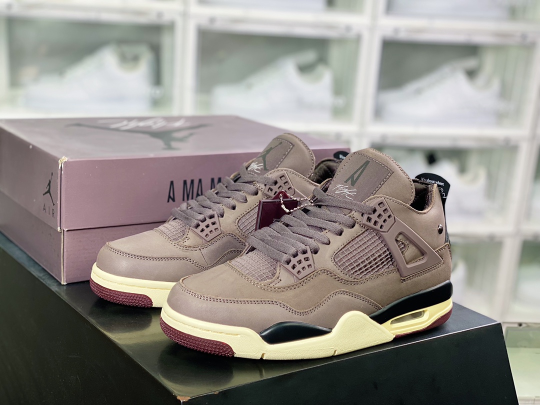 420 A Ma Maniére x Air Jordan 4 Retro SP”Violet Ore”AJ4代中帮复古休闲运动文化篮球鞋“酒红暗紫矿石黄”DV6773-220