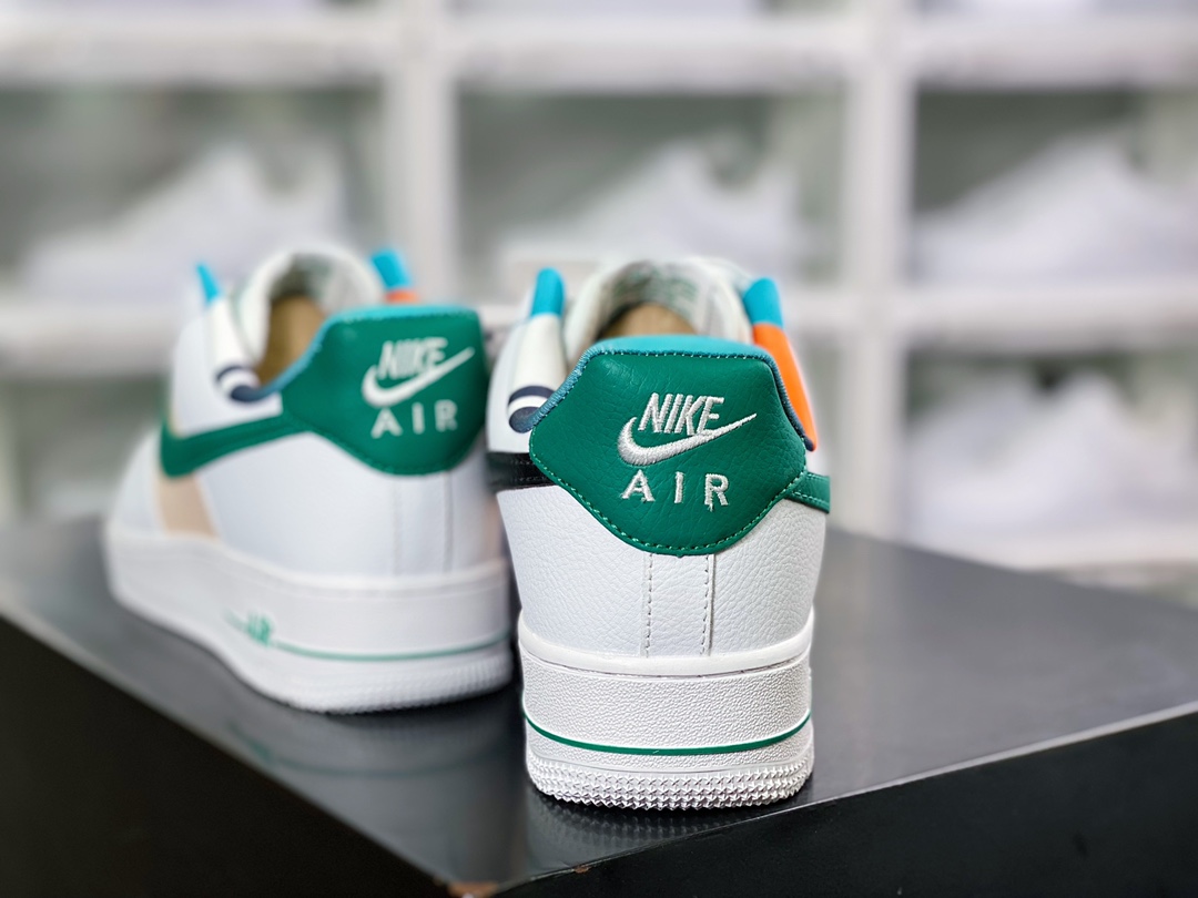 160  Air Force 1'07 LV8 Low”White Malachite”空军一号低帮经典百搭休闲运动板鞋“拼色黑米绿黑鸳鸯钩”DM0109-100